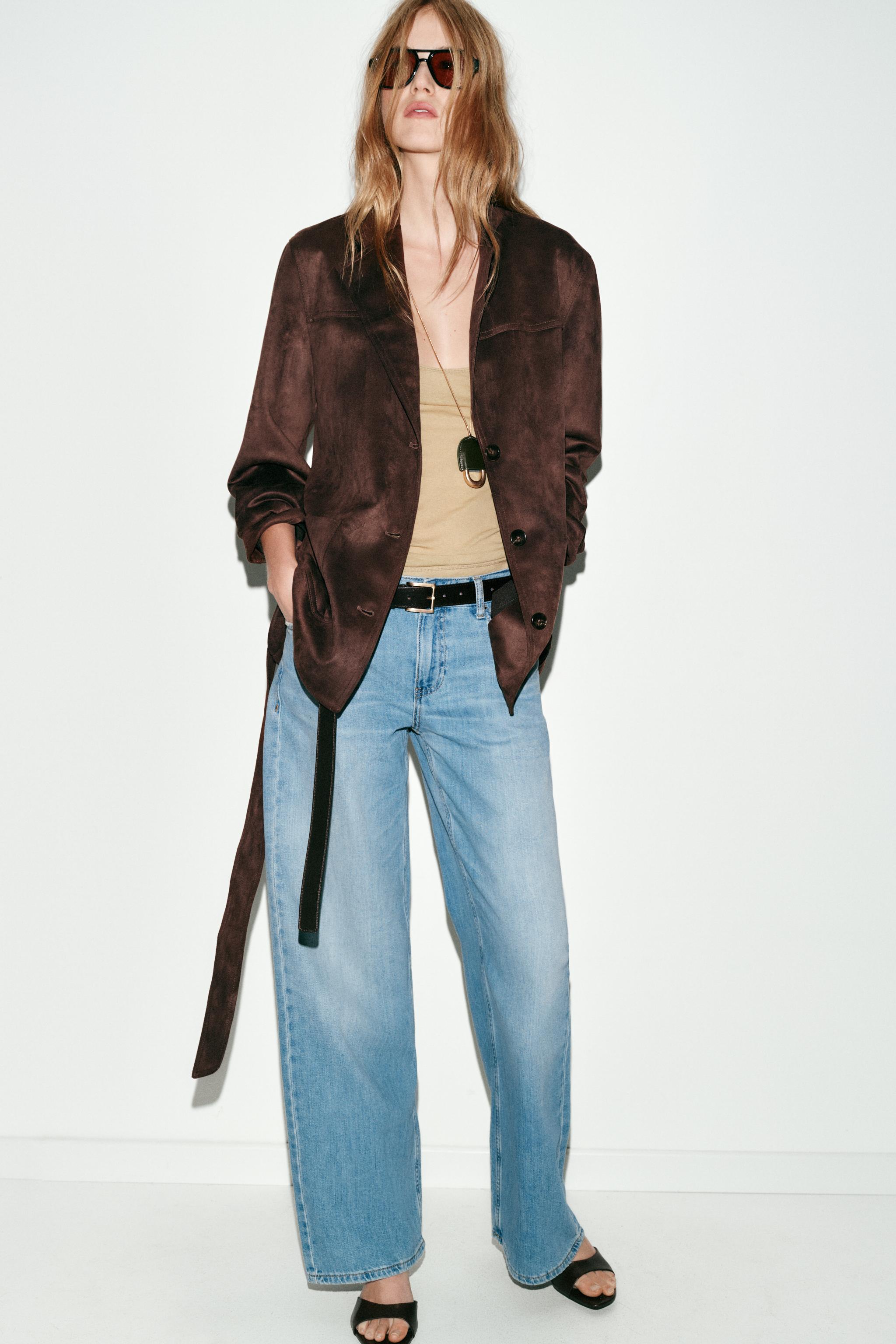 BLOUSON EFFET DAIM AVEC CEINTURE